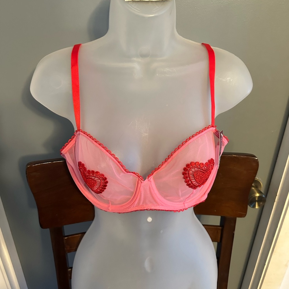 Adore Me Vibrant Pink Sheer Bra